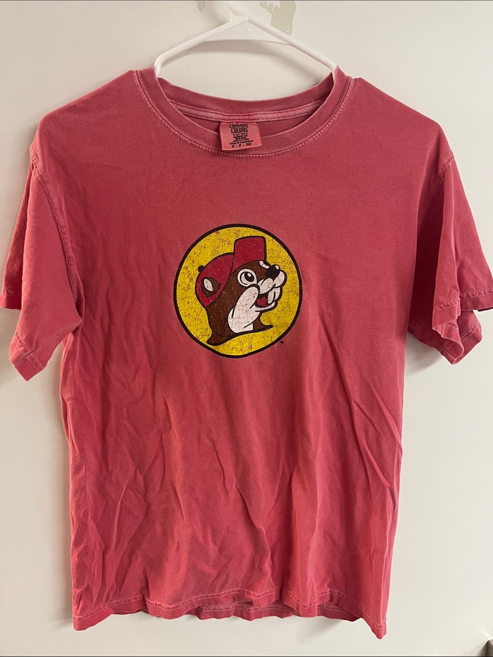 Comfort Colors Pink Graphic Dog Tee with Mascot Emblem